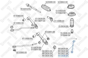 Stellox тяга стабилизатора 56-53028-SX