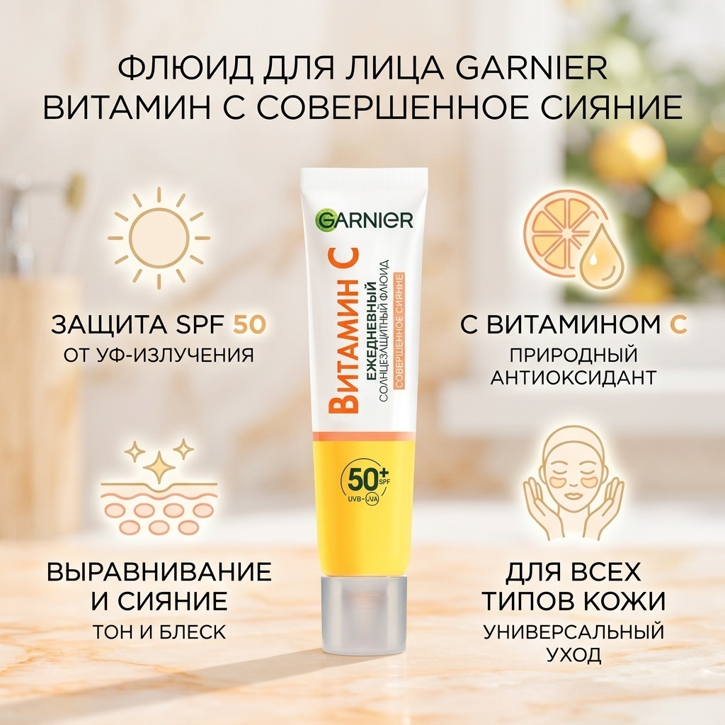 Garnier флюид Витамин С совершенное сияние для лица 40 мл