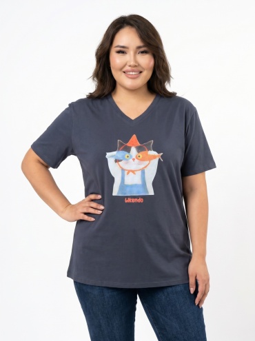 Футболка Plus Size графит