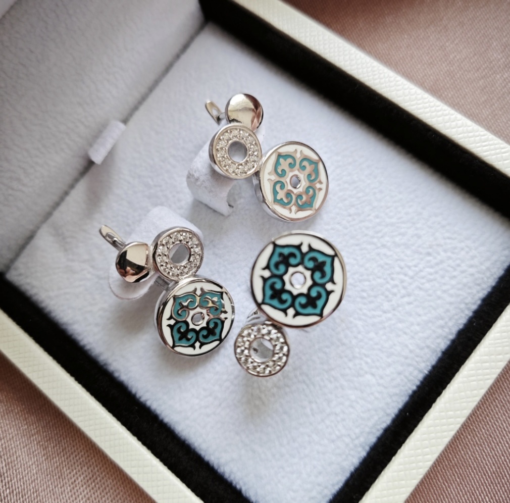 Balausa Jewelry E185(1-11) 18р вес 8.5 г серебро, фианит, эмаль