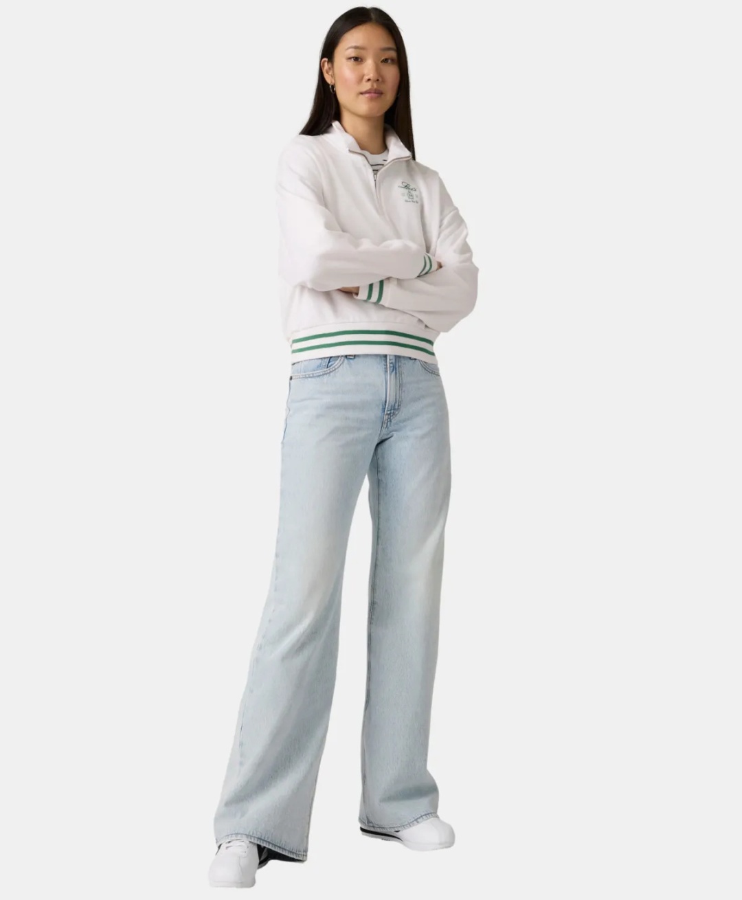 Джинсы широкие и расклешенные Levis голубой