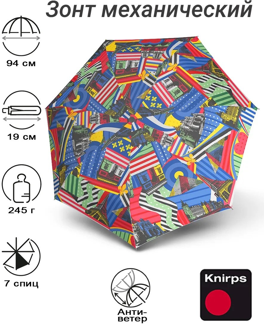 Складной зонт KNIRPS механика красный