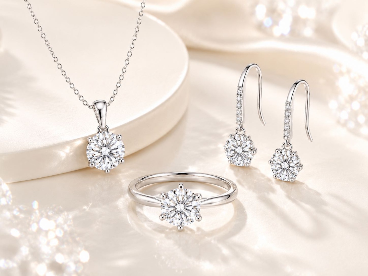 Silver 925 1 ct color D Round Moissanite вес 8 г серебро, муассанит