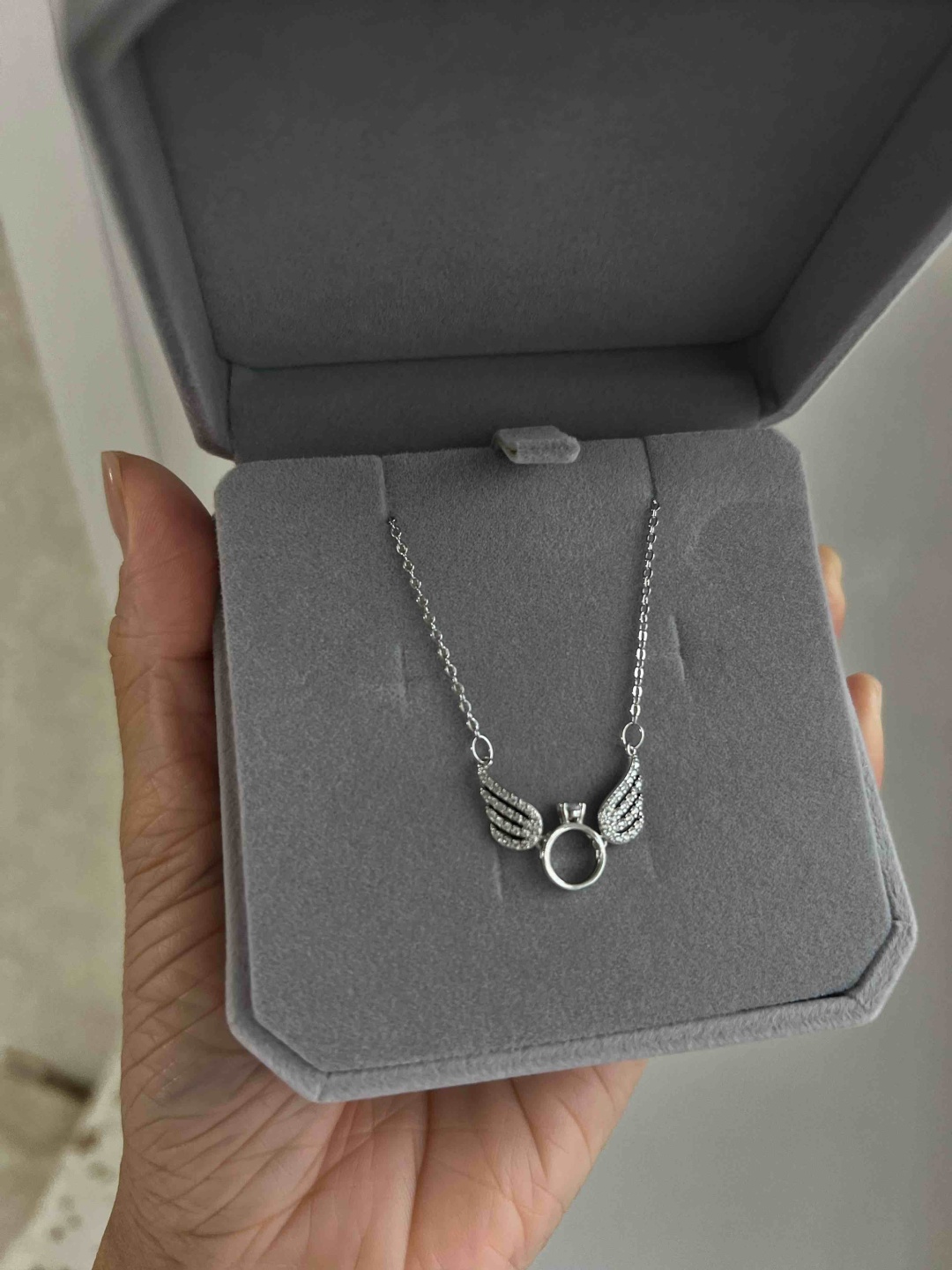 Колье ADEMI Brand длина 45 см вес 2 г серебро, муассанит