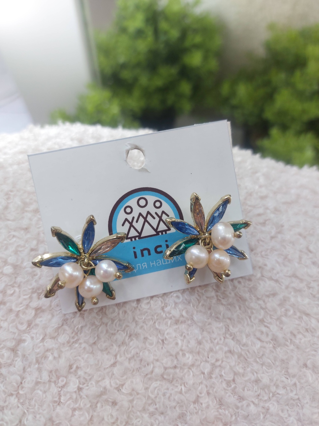 Серьги Inci латунь, кристаллы Swarovski