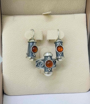 Dendera Jewelry 8293736Н вес 13.28 г серебро, сердолик