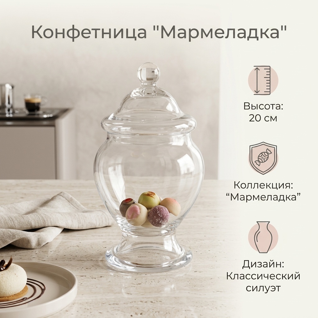 Конфетница Мармеладка DG-036526 круглая 1 шт