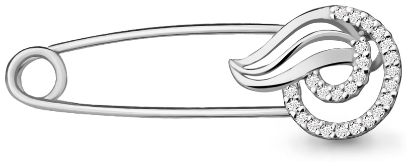 Булавка AQUAMARINE 81131 вес 1.05 г серебро, фианит
