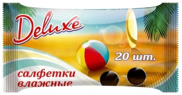 Влажные салфетки Deluxe Р490 Салфетки влажные Семейный отдых 20 шт