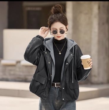 Кожаная куртка FASHION черный, серый