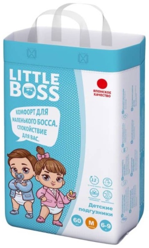 Подгузники Little Boss Premium M, 60 шт