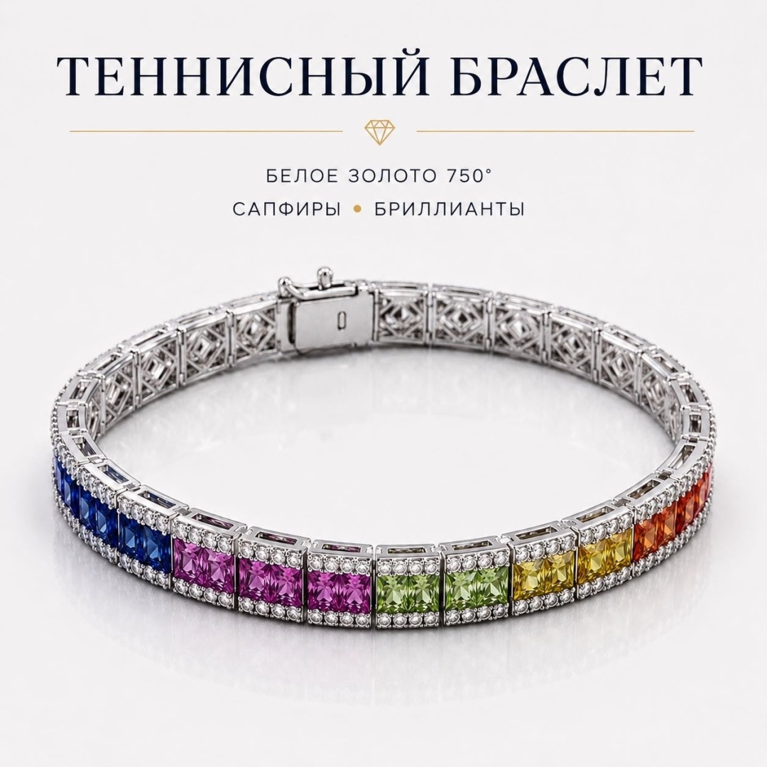 SECRETS JEWELRY 30127813_348639467 длина 19 см, вес 19.75 г золото, плетение теннис