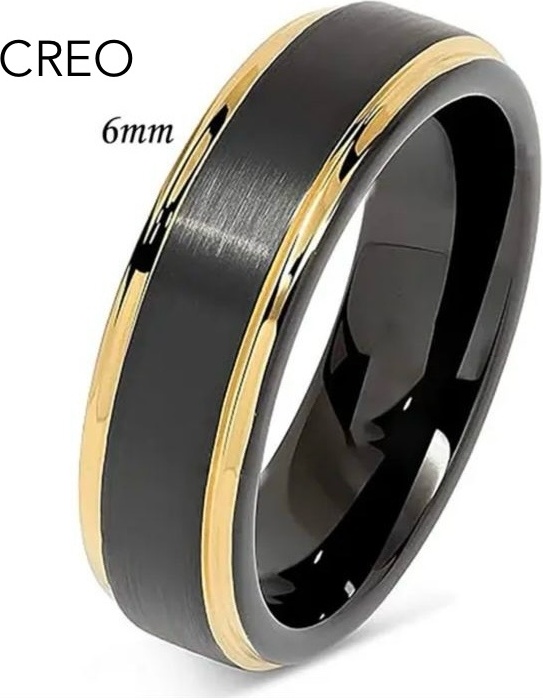 Кольцо CREO jewelry KF-183/23 размер 20 вольфрам, без вставок, черный, золотистый