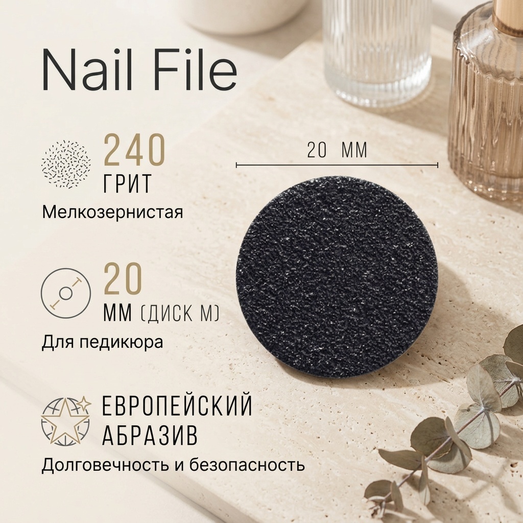 Nail File сменные файлы для педикюрного диска 20M240GR 240 50 шт