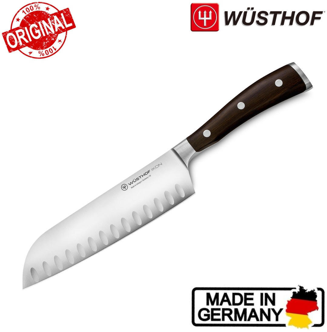 Сантоку WUSTHOF Ikon Blackwood 18 см, лезвие: углеродистая сталь 1 шт