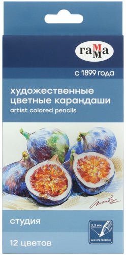 Цветной карандаш Гамма форма круглая 12 шт