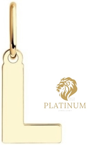 Подвеска PLATINUM Буква «L» вес 1.7 г золото, без вставок