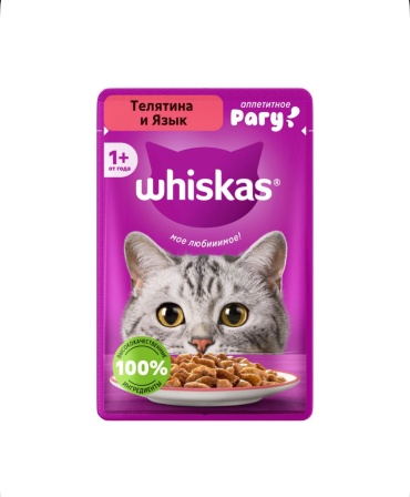 Whiskas 1 рагу язык, телятина 75 г 1 шт