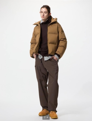 Пуховик Uniqlo коричневый