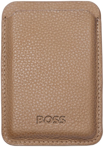 Картхолдер Hugo Boss натуральная замша, полиэстер коричневый