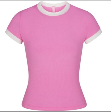 Футболка Coco Wear однотонный белый, розовый