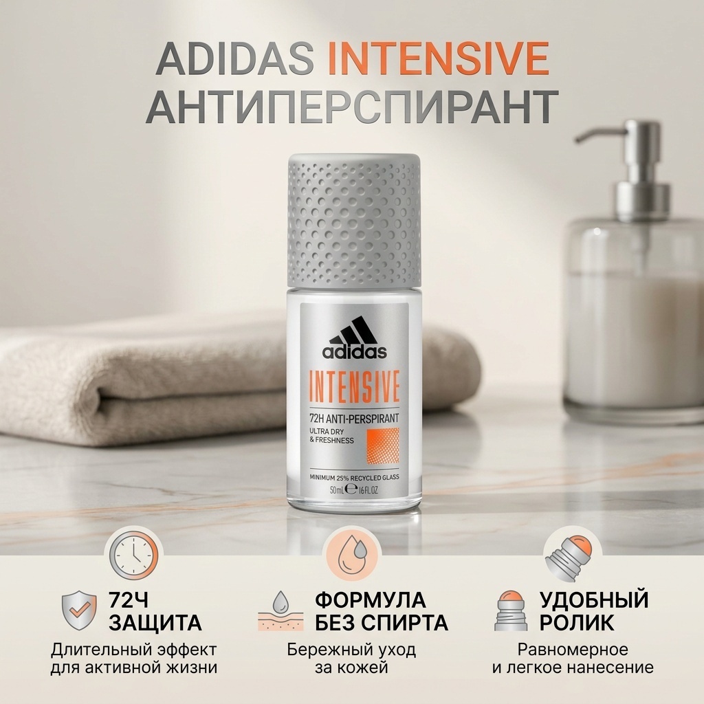 Adidas Intensive антиперспирант для мужчин 50 мл