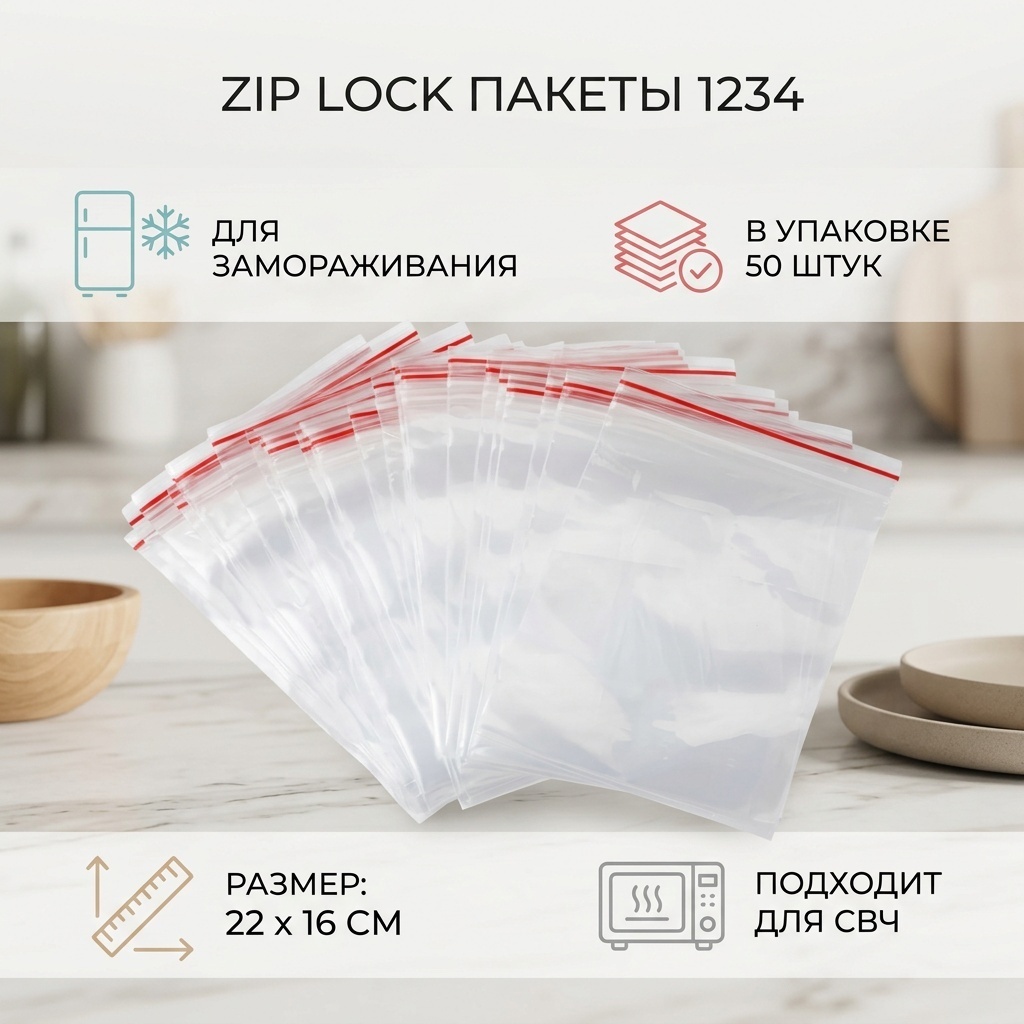 ZIP LOCK пакет 1234 для замораживания, для хранения продуктов, универсальное