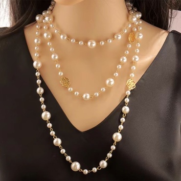 Бусы Jewelry длина 160 см медь, бижутерный сплав, нержавеющая сталь без вставок
