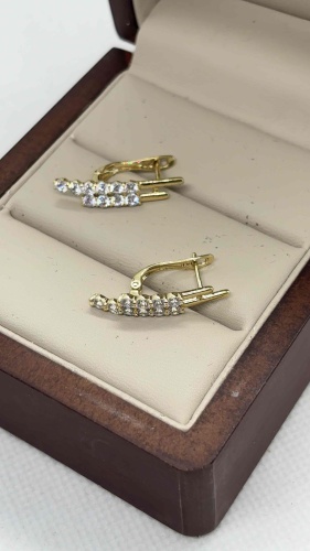 Серьги 18 КАРАТ титан, без вставок
