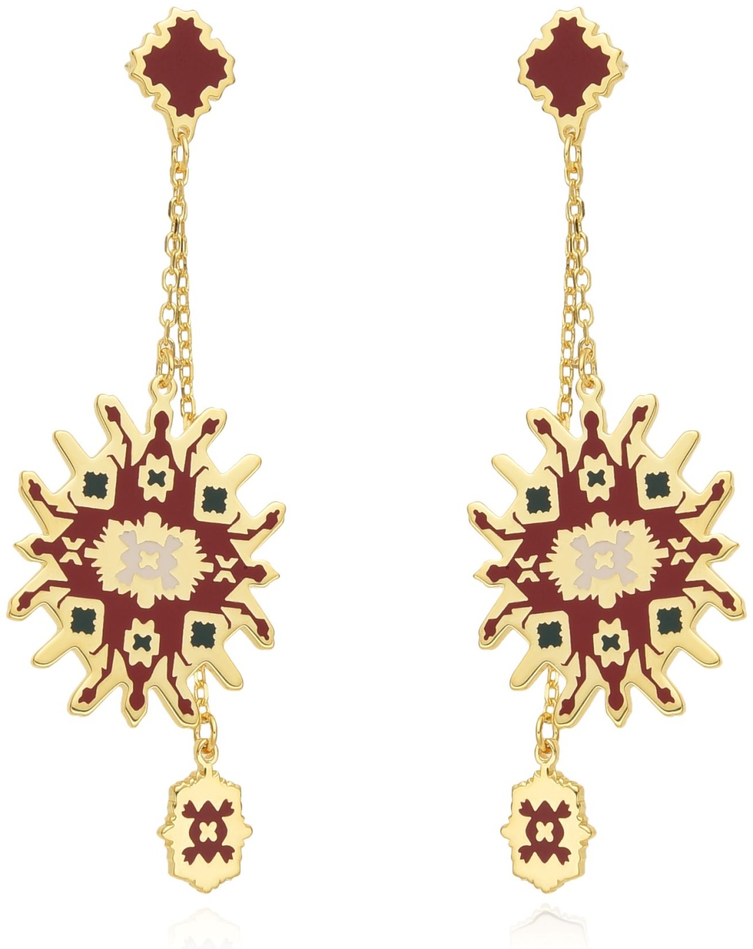 Серьги KHANS 1891 G вес 8.5 г серебро, эмаль