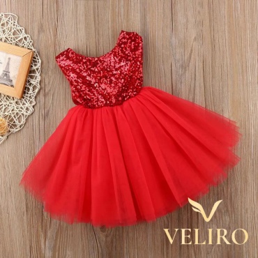 Нарядное платье VELIRO однотонный красный