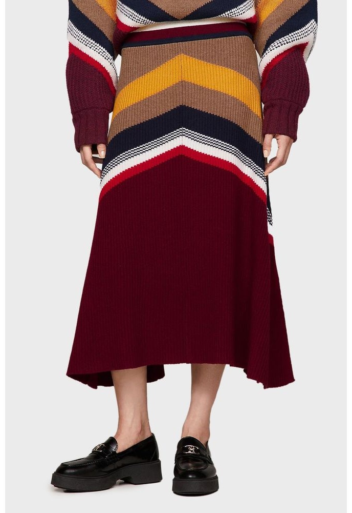 Прямая юбка Tommy Hilfiger бордовый
