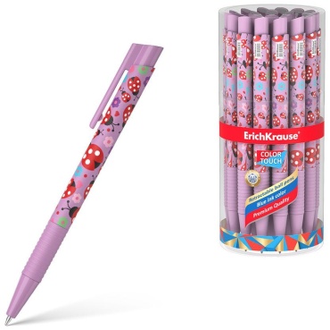 Ручка шариковая ErichKrause Ladybug ColorTouch 56056 1 шт, 0.7 мм, цвет чернил синий