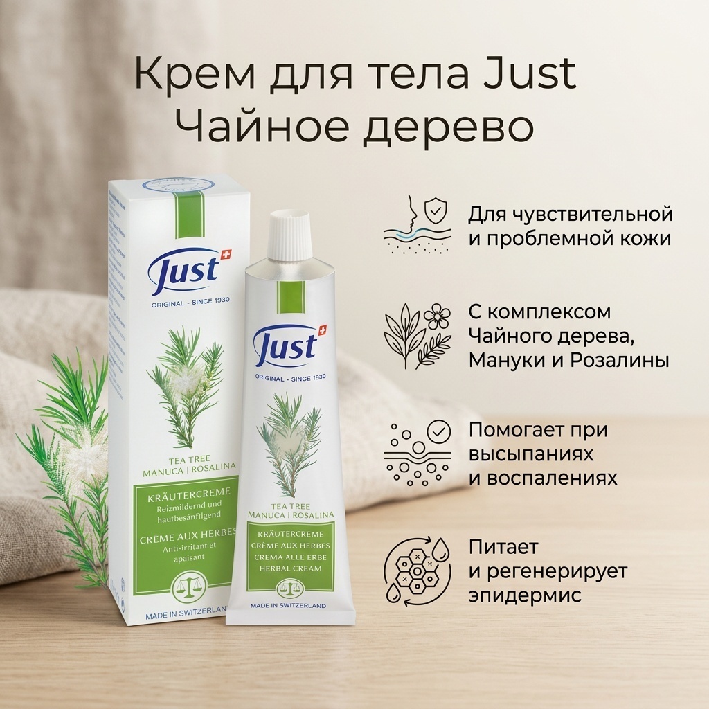 Just Чайное дерево крем для тела 30 мл