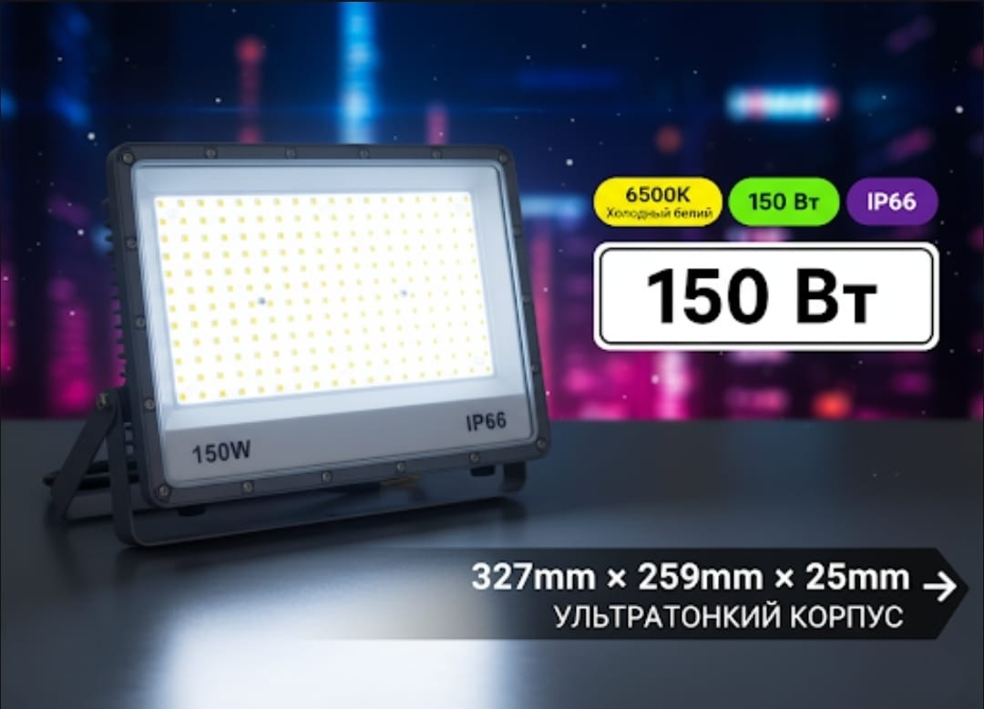 Прожектор на дуге крепления LOBRUN 150 Вт, холодный белый