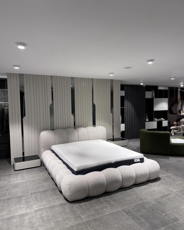 Кровать Rayer company Comfort luxe 01 двуспальная, 180x200 см (с матрасом, подъёмный механизм) белый