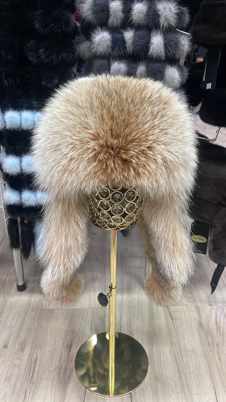 Ушанка SemiFur размер 56, 57, 58, 59, бежевый, светло-коричневый