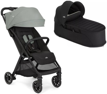 Коляска универсальная 2 в 1 Joie Pact Pro Abyss/Soft Carry Cot Shale, черный, голубой