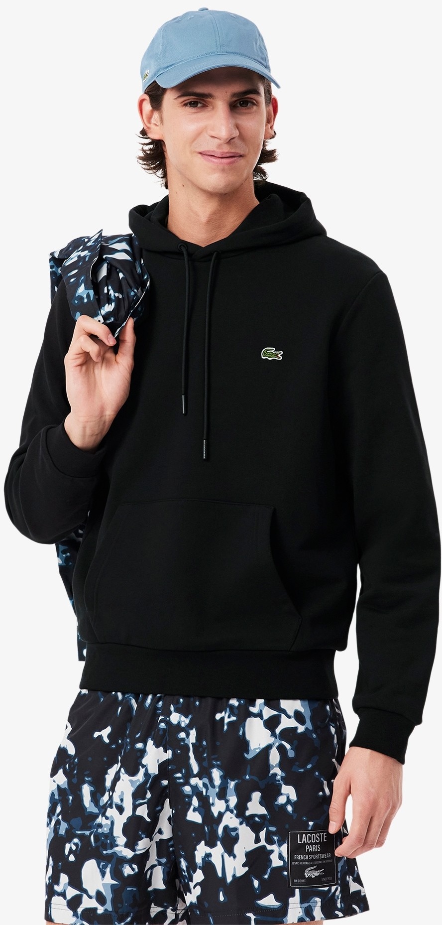 Свитшот LACOSTE однотонный черный