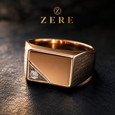 Печатка ZERE 100512 размер 20.5 вес 3.9 г золото, фианит