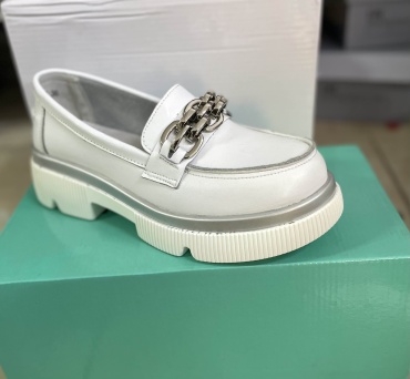 Лоферы GLAMOUR белый, серебристый