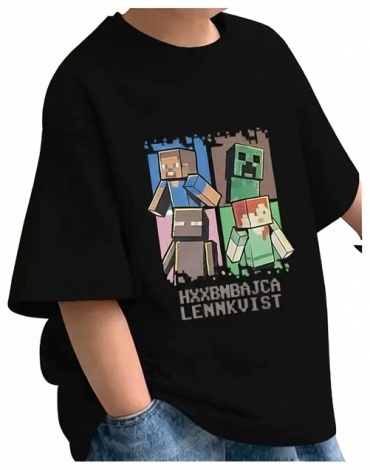Футболка Майнкрафт Minecraft рисунок черный