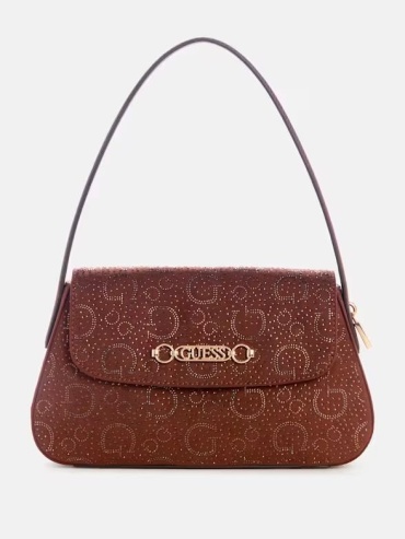 Сумка багет GUESS искусственная кожа коричневый