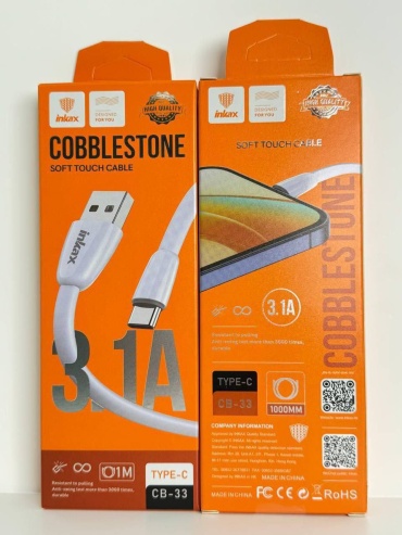 Кабель Inkax USB 2.0 (F), USB TypeC (F), 1 м, INKAX CB-33 Usb-c Type-c  белый