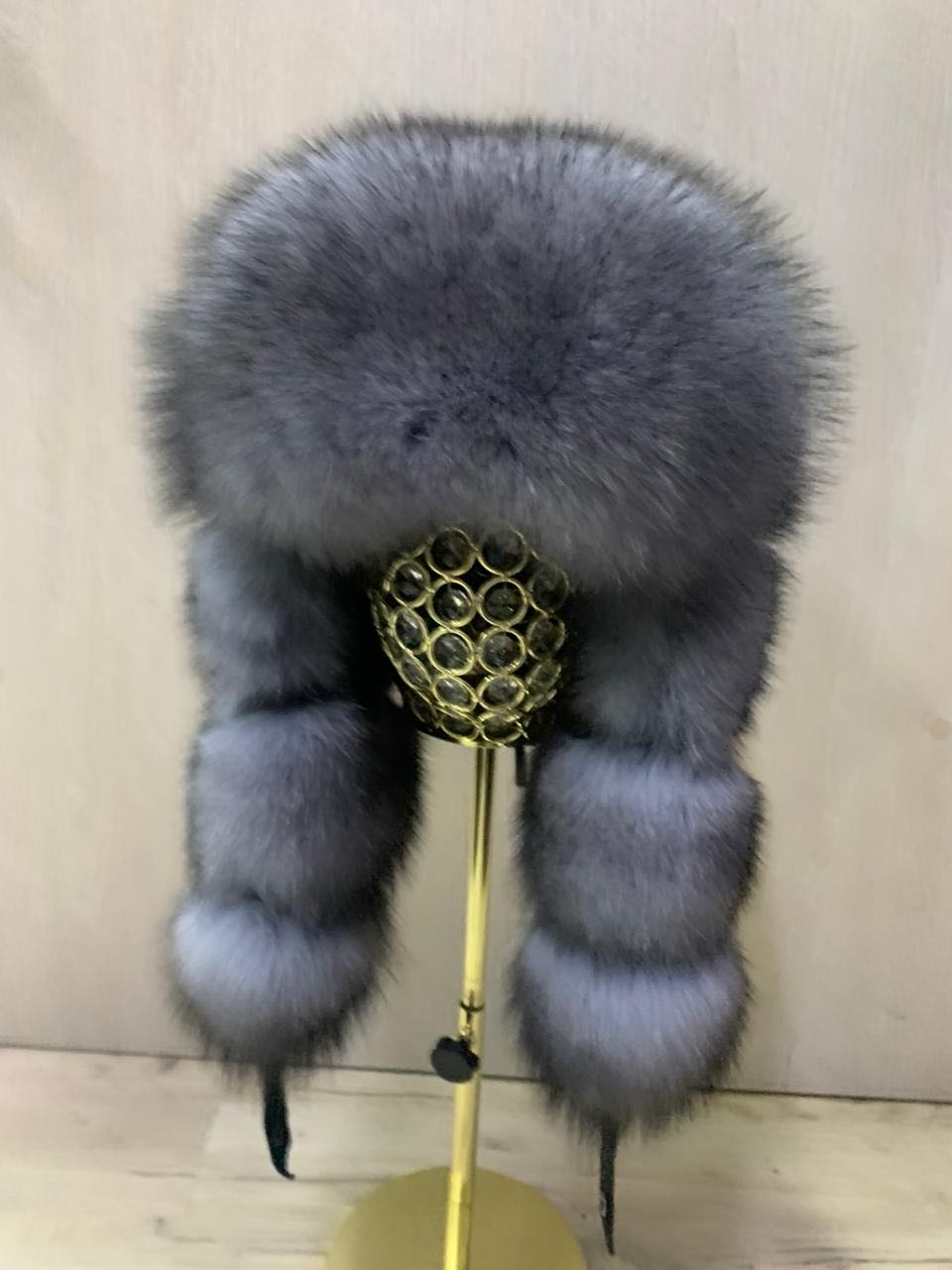 Ушанка SemiFur размер 58, 59, 60, 61, сапфировый, темно-голубой