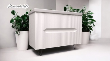 Тумба с раковиной MT-LEO-N100-SS 1NS, 100x85x48 см, белый