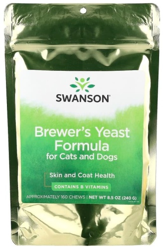 Swanson формула с пивными дрожжами, для кошек и собак, 160 жевательных таблеток, 240 г витамины
