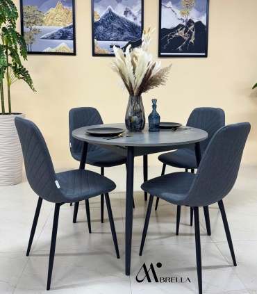Комплект Forpost-shop Jkl212, стол 95х95 см + 4 стула, серый