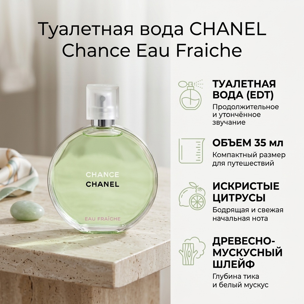CHANEL Chance Eau Fraiche туалетная вода EDT 35 мл, для женщин