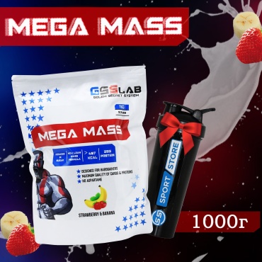 GSS LAB Mega Mass клубника, банан 1000 г